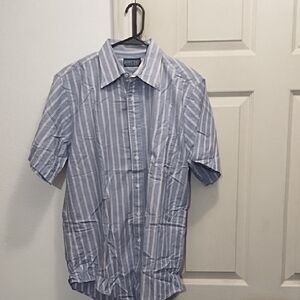 Lands End  Blue Striped Men's Shirt